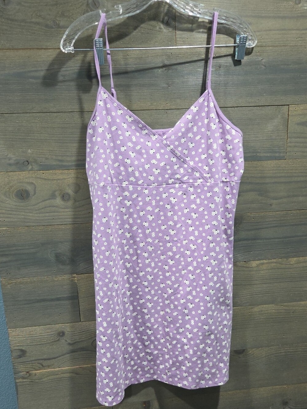Lavender Floral Spaghetti-Strap Slip Dress